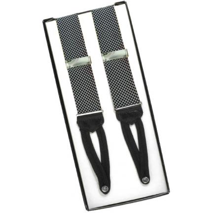 Black and Gray Birdseye Silk Suspenders